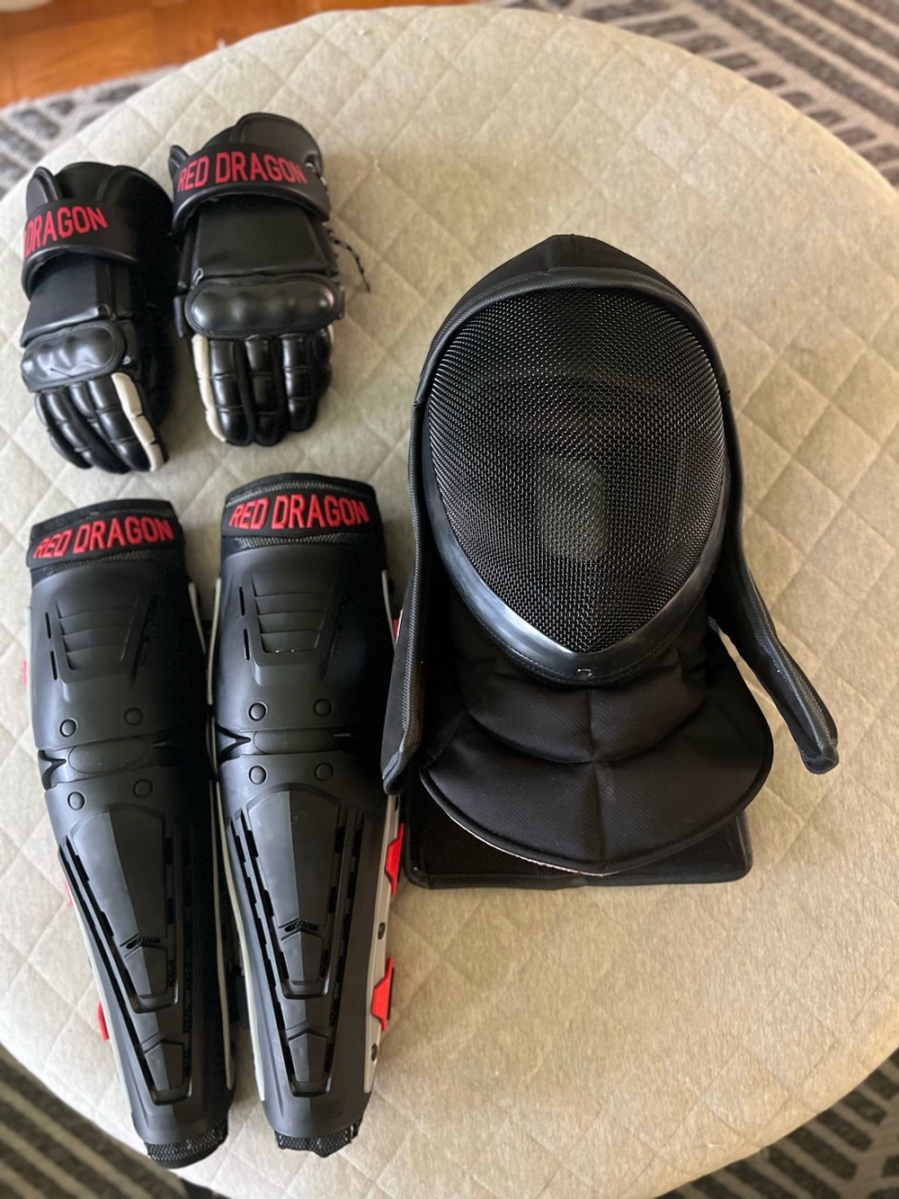 NWOT Absolute Force & Red Dragon Fencing Helmet Gloves and Shin Protection